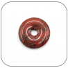 Pendentif Donut Jaspe bréchique rouge et noire Pierre naturelle d’ancrage et de construction