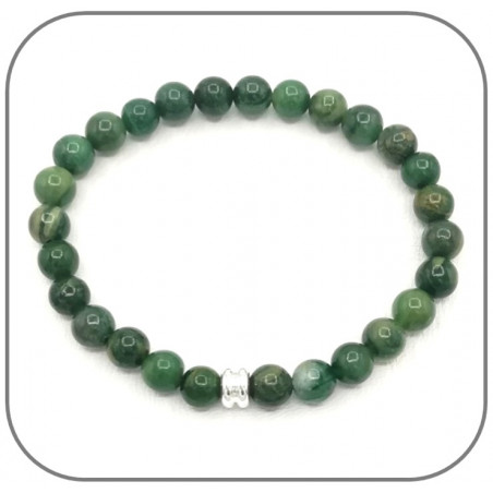 Bracelet Pierre naturelle Jade africaine vert 6mm