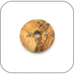 Pendentif Donut Jaspe Paysage - Pierre naturelle de soutien et de créativité
